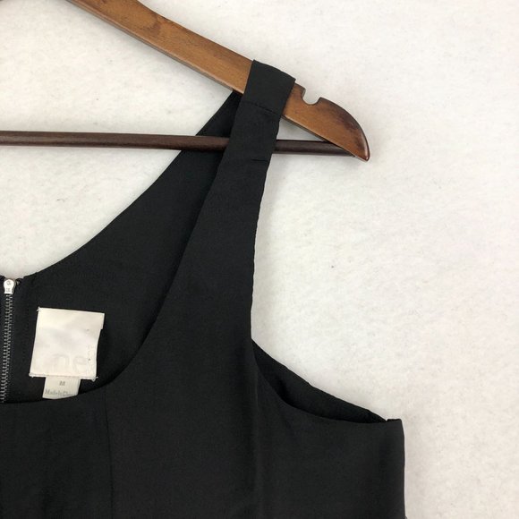 Line & Dot Women's Size Medium Black Chain Detail Sleeveless Crepe Blouse - Picture 3 of 11